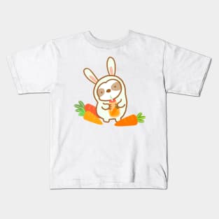 Cute Carrot Juice Sloth Kids T-Shirt